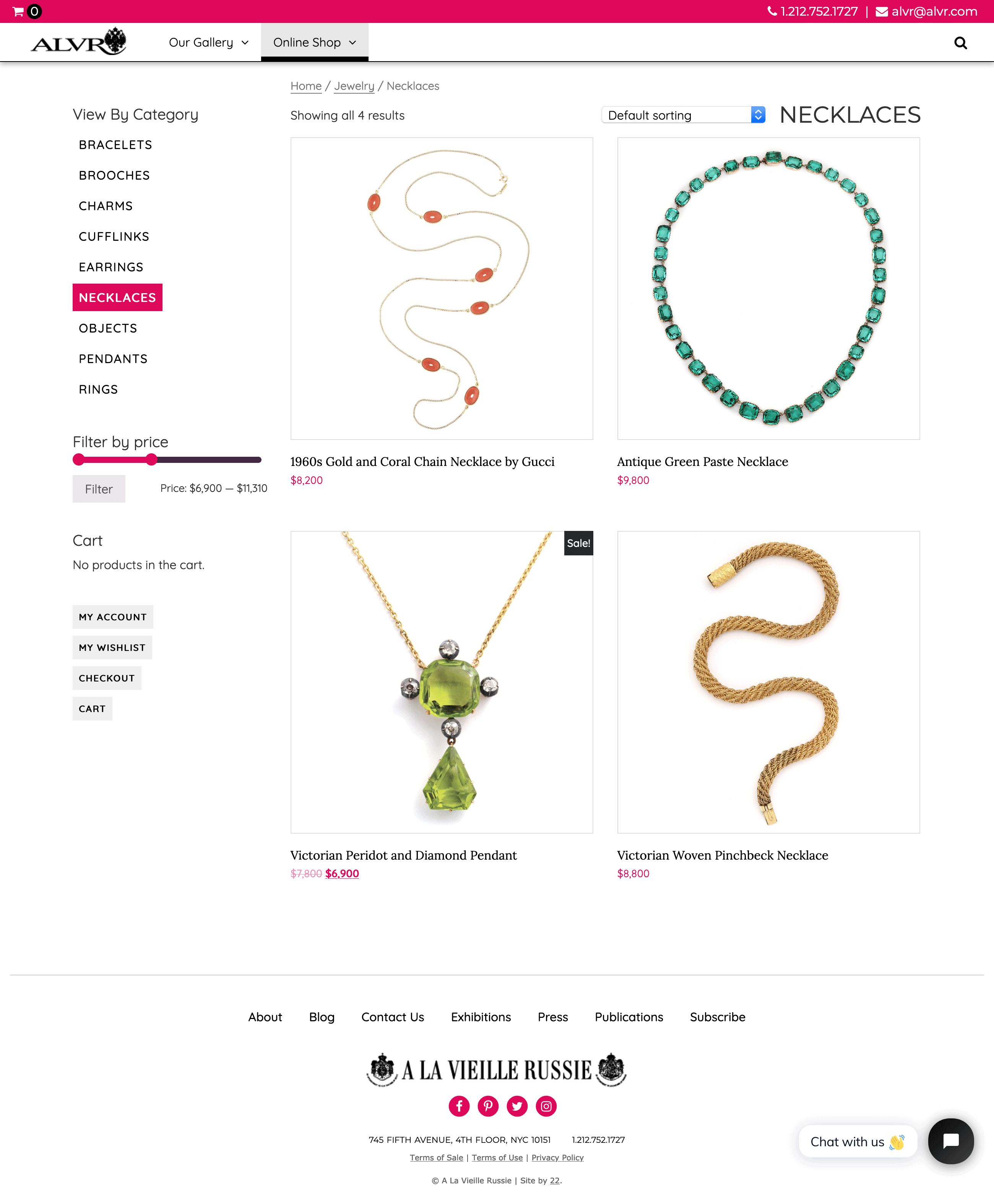 Sample Page of Necklace Shop Page